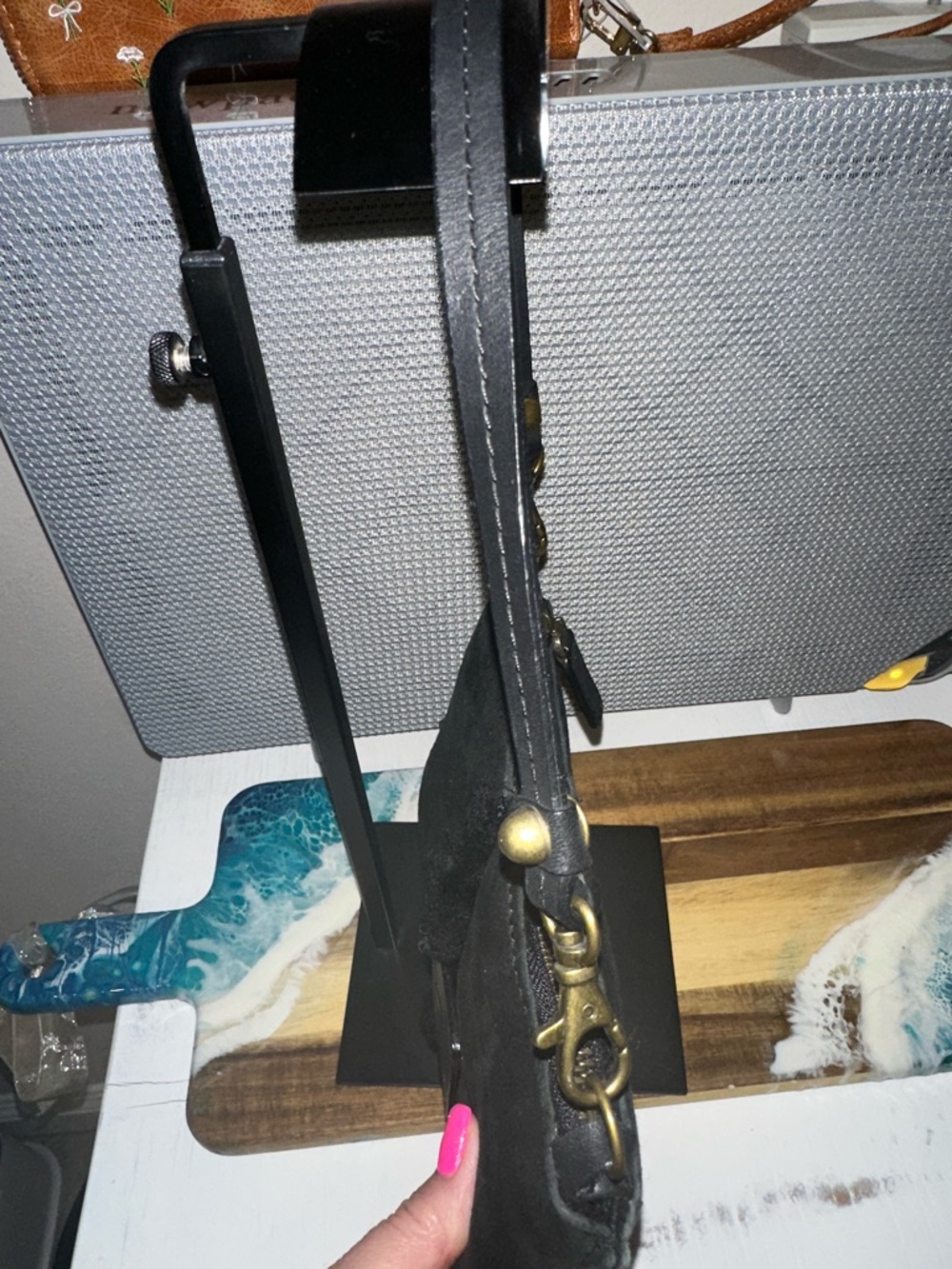 UGG Black Mini Shearling Crossbody Bag - Picture 4 of 5